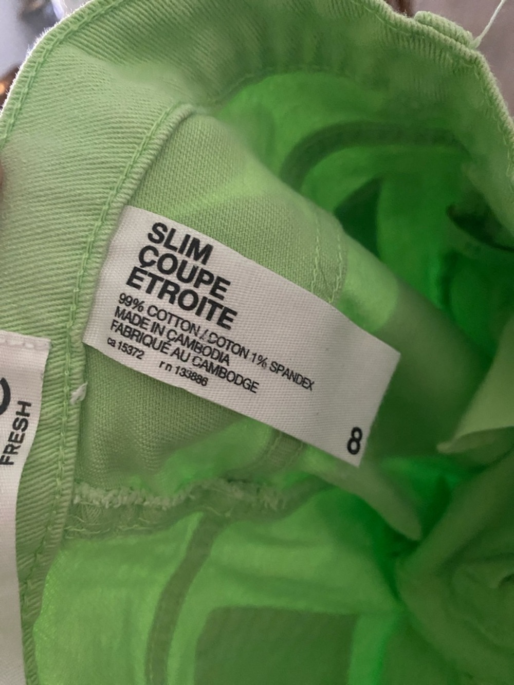 Lime Green Slim Fit Pants Size 8 | Bright Spring Summer | Dopamine Dressing - Picture 2 of 11